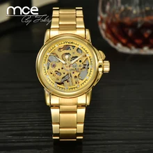 Essentiel 2016 Nouvelle Mode MCE mécanique squelette or automatique Dames Montre Femmes Cristaux Poignet montres Livraison Gratuite 176