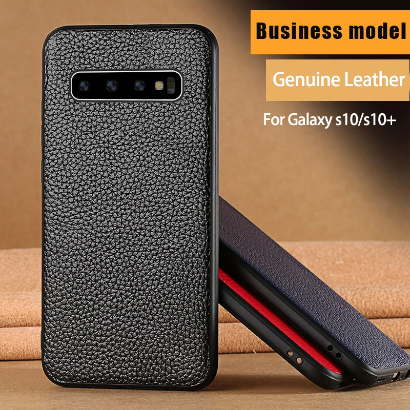 

For S10 Men Business Genuine Leather case funda for Samsung Galaxy s10 plus Luxury flip phone case capa shockproof for s10 e