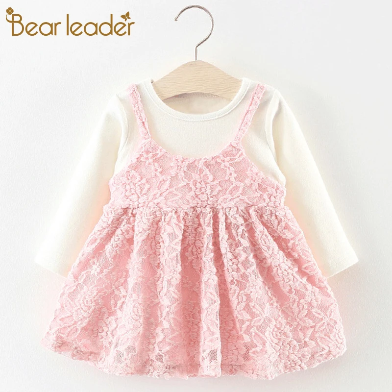 

Bear Leader Baby Dress Spring Autumn Baby Girl Dresses Long Sleeve Cute Princess Dress Casual Kids Pleated Dresses Clothing