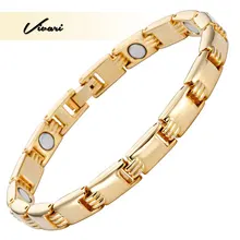 Vivari Модный женский Простой Элегантный Блестящий Золотой Браслет Ювелирный Подарочный Шарм для обезболивания здоровья ювелирные изделия