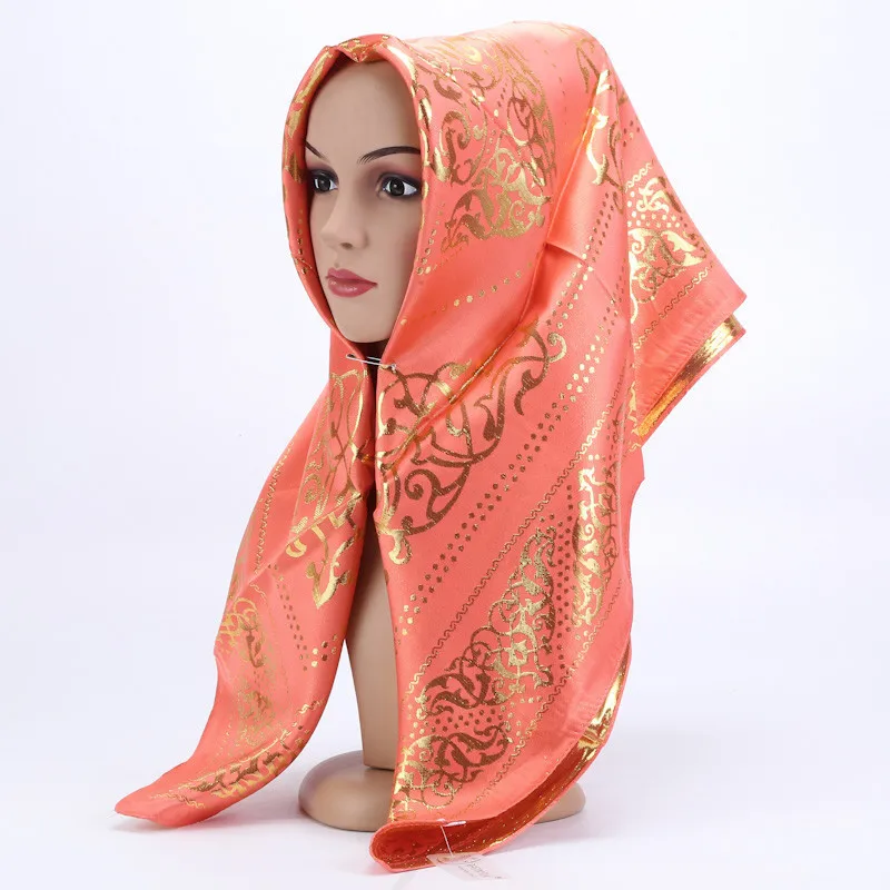 Мерцающий сверкающий золотой блестящий Простой шифон мусульманский хиджаб шарф платок головной убор исламский головной убор обертывание s шарфы