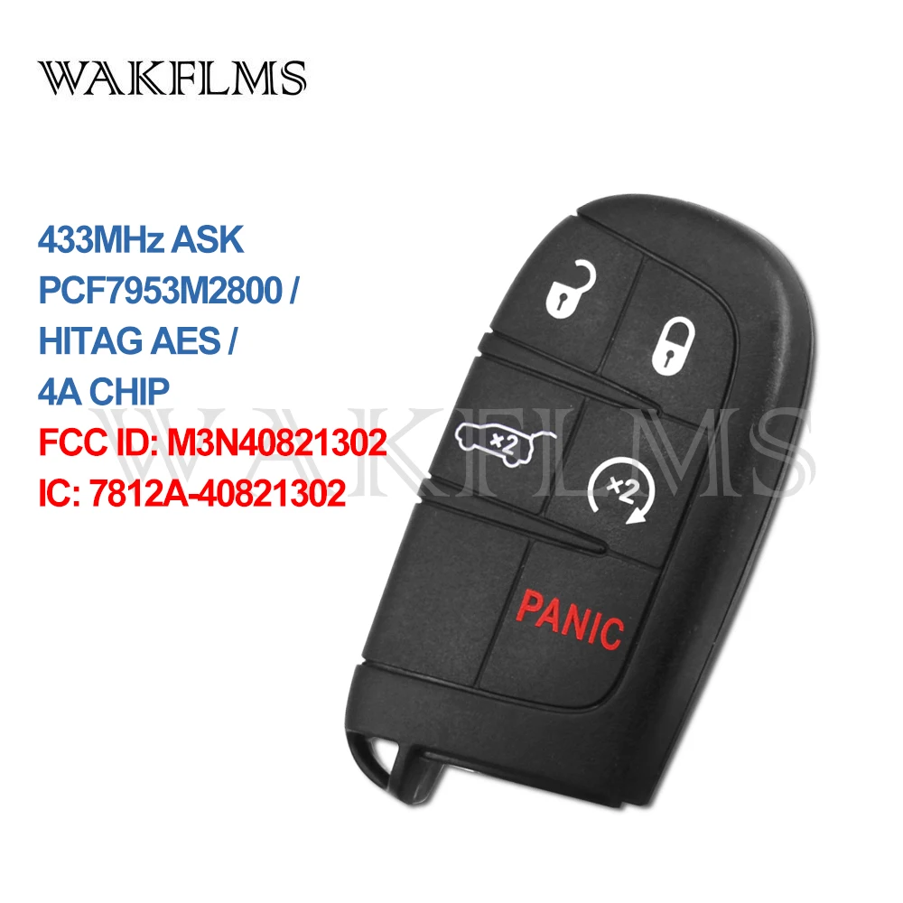 OEM 433 MHz ASK PCF7953M/HITAG AES/4A M3N40821302/7812A-40821302 Keyless Go запись дистанционный смарт-ключ брелок для Jeep Compass Trailhawk