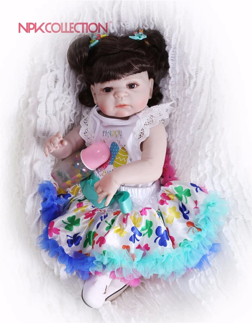 

NPKCOLLECTION New Hairstyle Girl Doll Full Silicone Body Lifelike Bebes Reborn Princess Girl Doll Handmade Baby Toy Xmas Gifts
