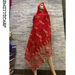 Настоящая фотография! Высококачественный хлопковый шарф, африканские женские шарфы, вышитые полые шарфы, хиджаб, шали BM812
