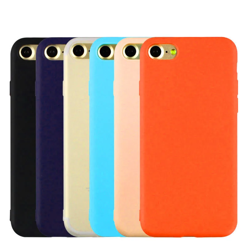 

For IPhone 7 Matte Solid Color Mobile Phone Case 6 6s 8 X Plus 5 5s SE XR XS Max Soft Plastic TPU Protective Case Candy Color