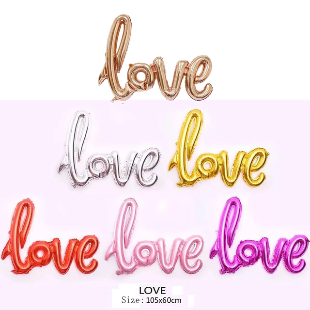 43inch 6color love foil balloon large helium letter balloons for helium letter balloons