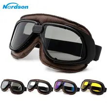 Nordson gafas de motocicleta casco de la motocicleta gafas de vidrio Vintage piloto cuero Moto bicicleta gafas ATV