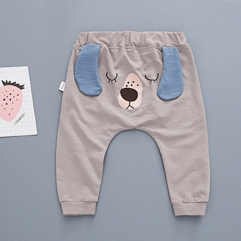 R& Z/ штаны для младенцев; штаны для маленьких мальчиков; мультяшный щенок; уши; детская одежда; одежда для малышей; штаны - Цвет: GRAY