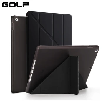 

GOLP Flip Cover for iPad Pro 12.9 case PU Leather Transparent PC Back Tablet Smart cover for iPad Pro 12.9" 2020 2018 2017 2016