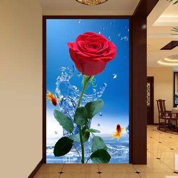 

Custom Photo Wallpaper Modern 3D Stereoscopic Rose Living Room Hallway Corridor Entrance Background Wall Painting Wall Paper