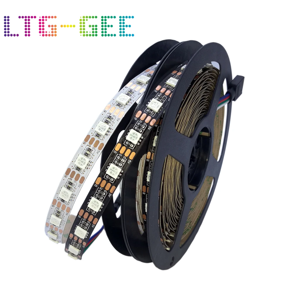 #Best DC 5V 5M LED Strip 5050 30 amp;60LEDs m Flexible Light 5050 LED Strip White amp;Black PCB For Home Decoration