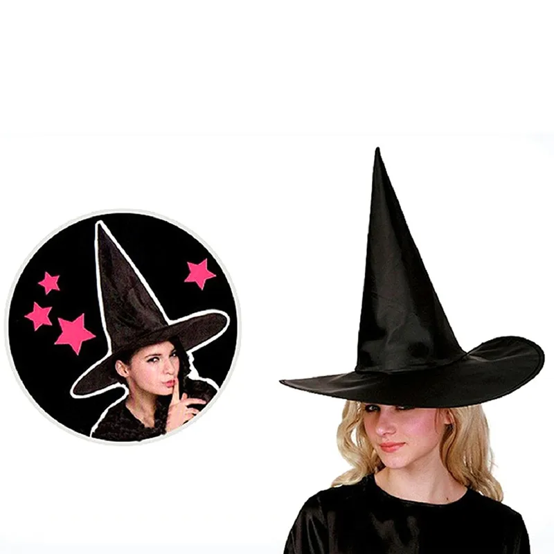 

1pc Cool Adult Women Halloween Black Witch Hat Oxford Costume Party Props Harry Potters Cap Halloween Party Accessory New