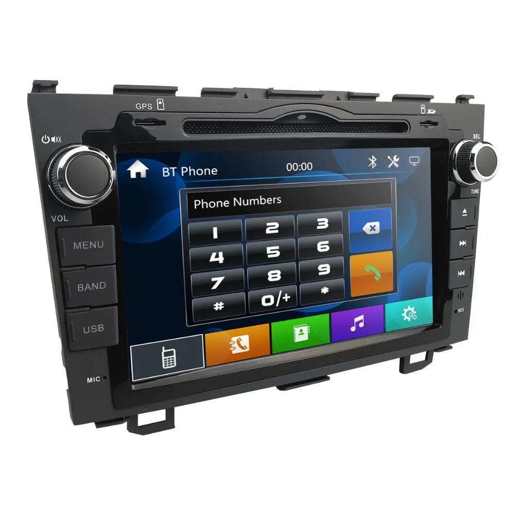 Для HONDA CRV 2007-2011 gps навигация " 2 din автомобильный монитор Bluetooth RDS радио рулевое колесо управление USB Сабвуфер AUX CAM-IN