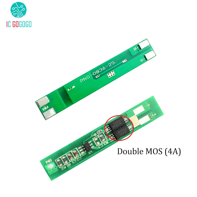 Защитная плата для литиевой батареи 4A 2 S, 4 ячейки, 18650, 7,4 В, 8,4 в, схема защиты от заряда Lipo, высокая сила тока, BMS PCM