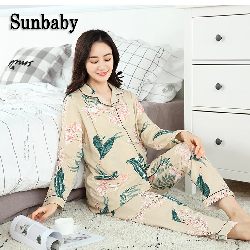 Sunbaby Новая Весенняя Цветочная модная ночная рубашка с длинным рукавом для
