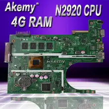 Akemy X200MA материнская плата для ноутбука ASUS X200MA F200M F200MA тестовая оригинальная материнская плата 4G-RAM N2920 4 ядра cpu