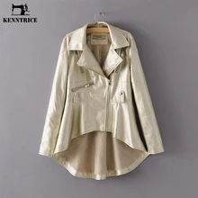 Kenntrice модные теплые кожаные куртки женские базовые пальто черные тренчи 3 цвета мотоциклетная кожаная куртка ветрозащитная