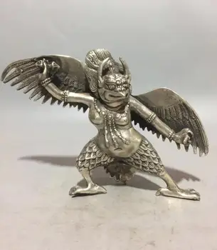 

Collectible archaize white copper Dapeng bird statue