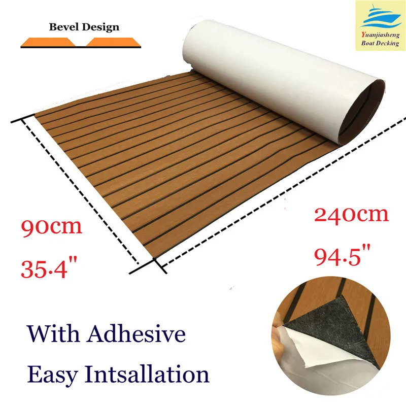 94/"x2.3/" 6mm EVA Marine Boat Yacht Teak Decking Flooring Edge Strip Bar Pad