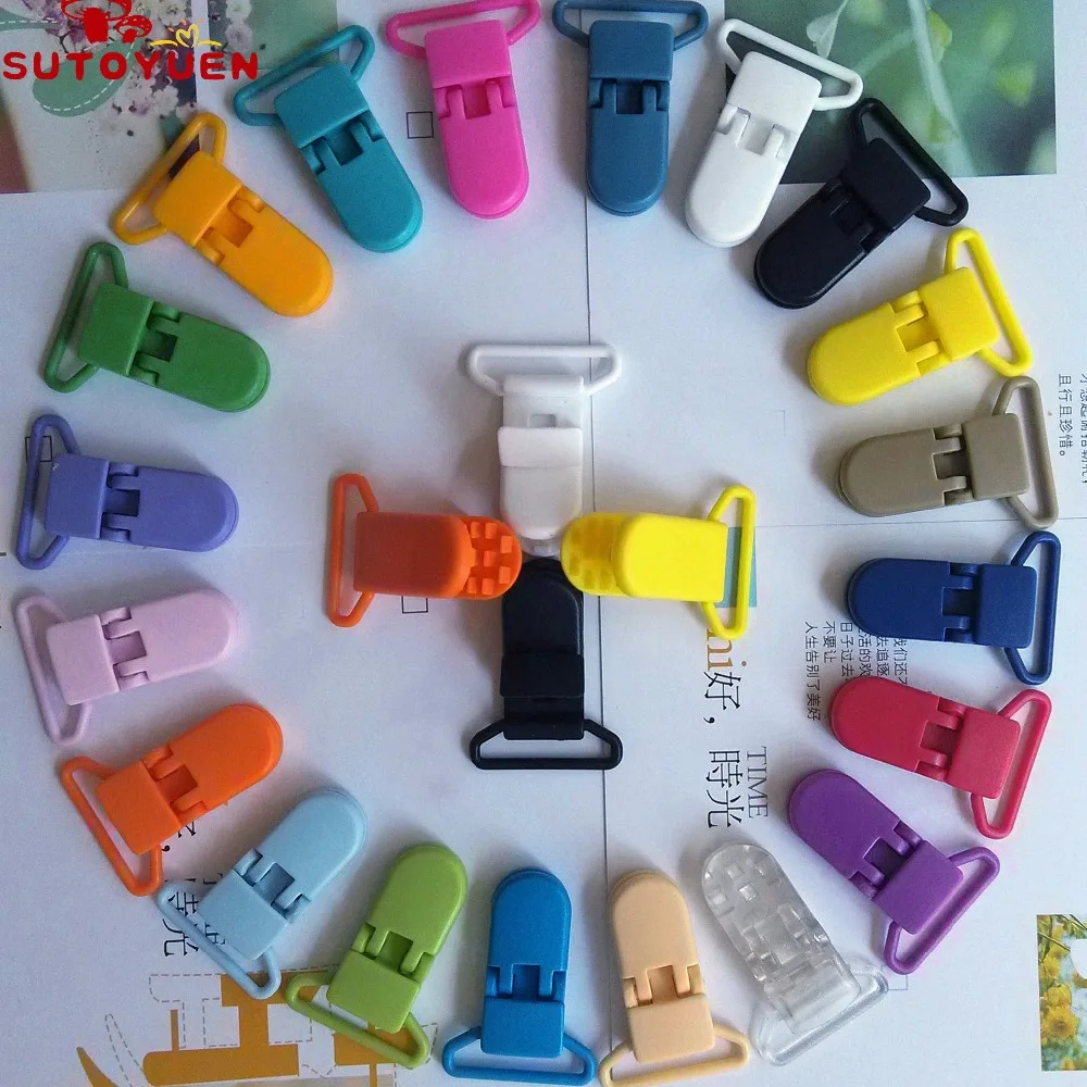Wholesale 800pcs/Lot 25mm Width D shape Plastic Pacifier Clips /Plastic