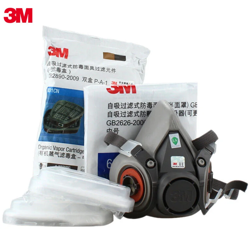 3M 6200 Gas Mask Spray Paint 17 In 1 Antiodor Personal Dust Mask Chemical Industrial Half Face Respirator Dust Mask