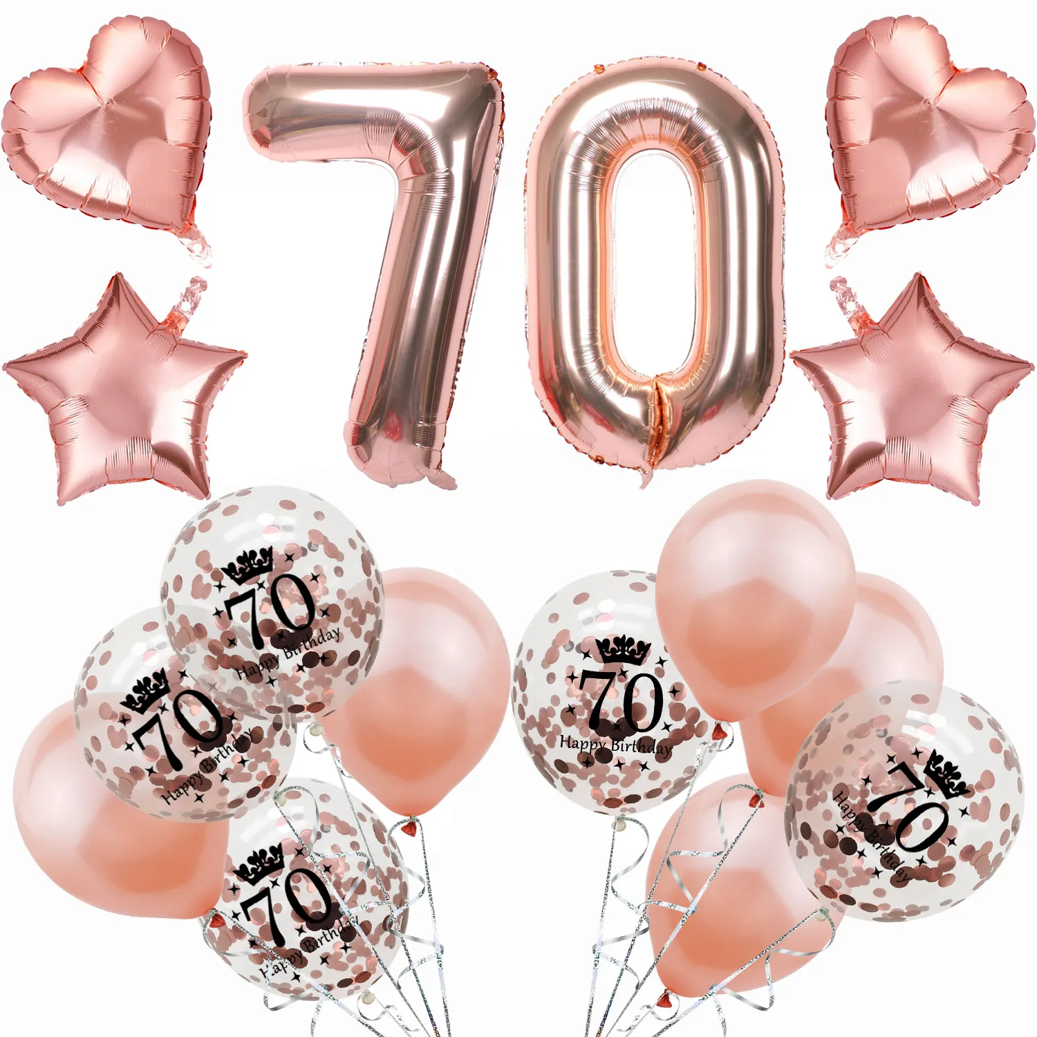 Amawill 70th День рождения украшения для взрослых из розового золота с днем рождения Фольга шар 70 лет принадлежности для юбилейной вечеринки 75D - Цвет: No.3