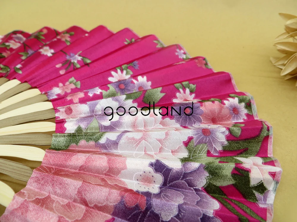 10 шт. 23 см Японский китайский цветок Цветочная ткань вишневый цвет дизайн ручные вентиляторы с подарочной сумочки для подарков для гостей вечеринки