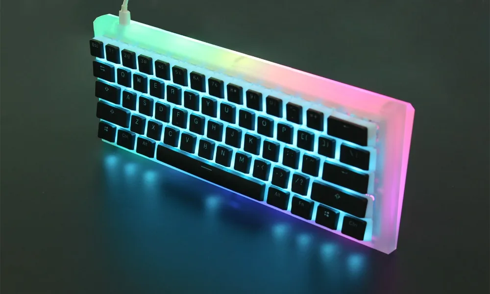 YMDK алмаз 60 полный комплект ЧПУ акриловый корпус пластина QMK PCB Underglow RGB для 60% ANSI механическая клавиатура