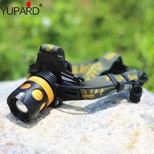 YUPARD XM-L T6 светодиодный водонепроницаемый зум фокус передний свет светодиодный регулируемый туристический налобный фонарь 3 режима для 1x18650 или 3 xAAA батареи