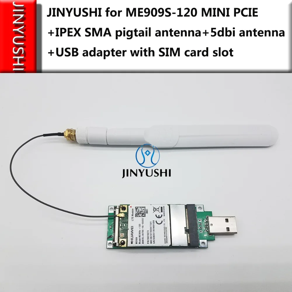 

ME909S-120 MINI PCIE+IPEX SMA pigtail antenna+5dbi antenna+USB adapter with SIM Card Slot 4G FDD LTE 4G WCDMA GSM Support GPS