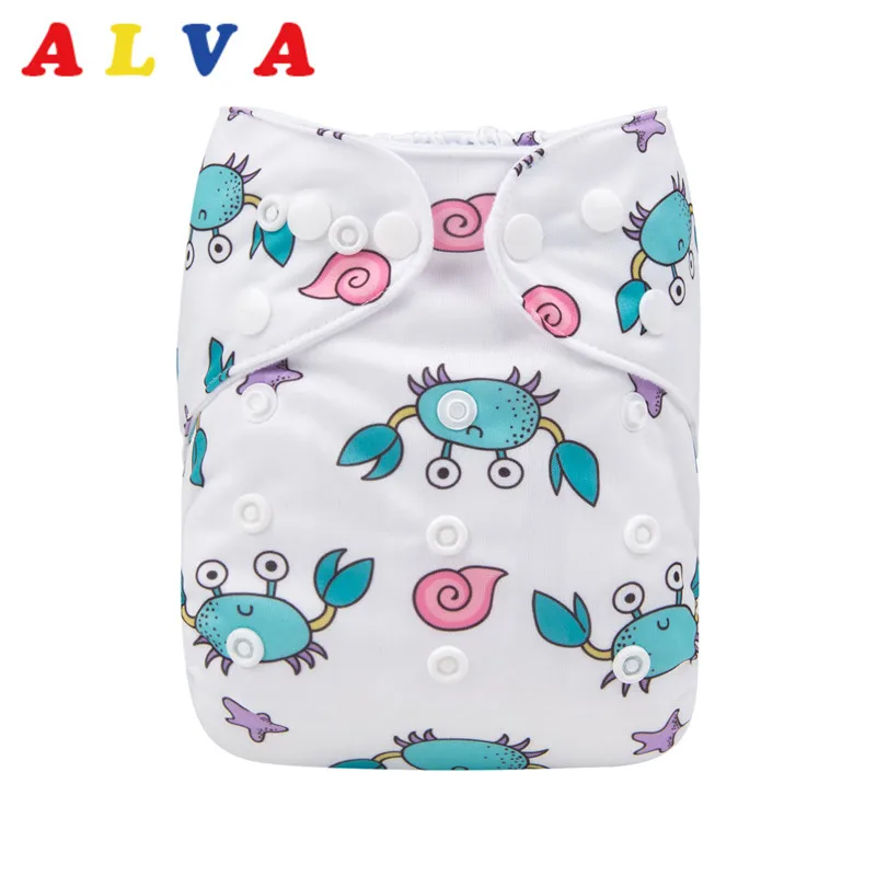 

Alvababy Reusable Diaper 2019 New Printed Baby Cloth Nappy with 1pc Microfiber Insert