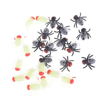

Practical House Fly Animal Toy Plastic Bugs April Fool's Day Props Simulated Flying Decoration Halloween Jokes Toys 12pcs/lot