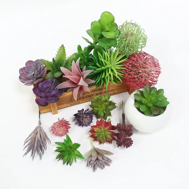 

Flone High Quality Artificial Multi-layer Succulent Plant Mini Simulation Succulent Plant Green Plants Flowers Home Room Decor