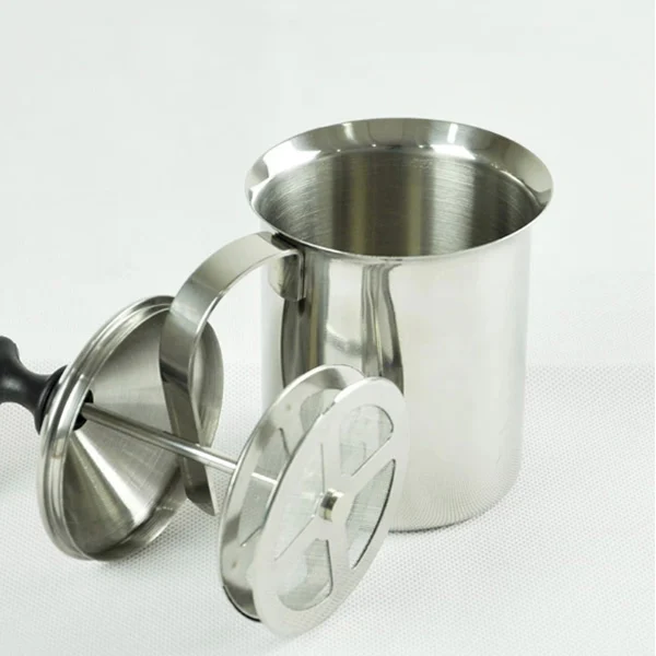 400ml Stainless Steel Milk Frother Cappuccino Coffee Frother Double Froth Pump