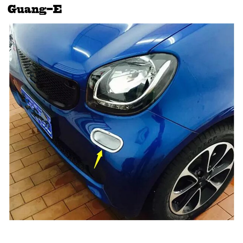 

Car fog front head Light lamp clean wash frame stick ABS Chrome cover trim part 2pcs for Benz smart fortwo 2015 2016 2017 2018