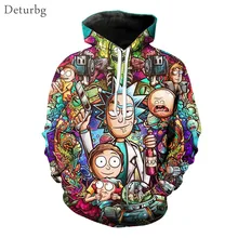 Мужские худи с 3D принтом Рик и Морти, пуловер, Мужская Уличная одежда, Harajuku, толстовки с капюшоном и мультяшными принтами, S 5XL 6XL, WY03