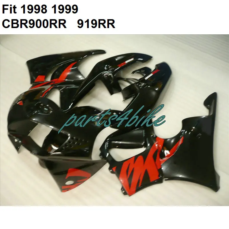 

Bodywork kit for Honda fairings CBR900RR 1998 1999 black red fairing kit CBR 919RR CBR 900RR 98 99 +7 gifts HB52