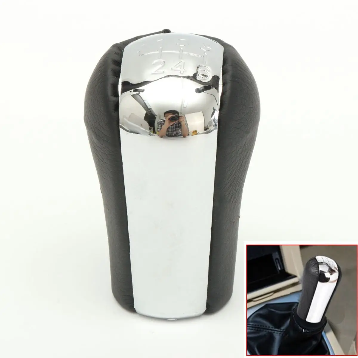 Round Silver 6-speed MT Manual Lever Gear Shift Knob Stick Shifter For Jeep