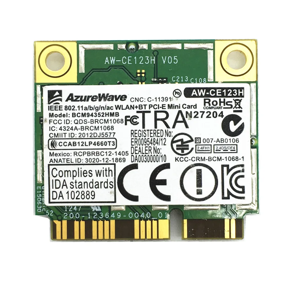 Для карты Broadcom BCM94352HMB Mini pci e 802.11AC 867 Мбит/с Bluetooth 4 0|card pocket|card reader speed testcard key door lock |