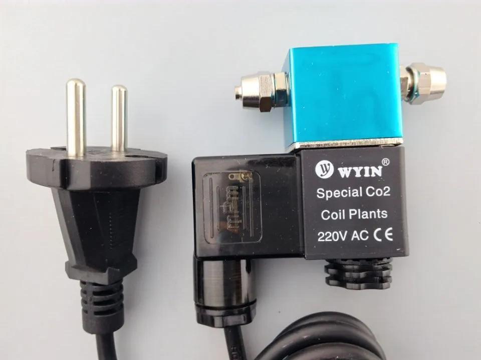 

Eu round PLUG 2 plug 220-240V 50HZ Silver CO2 DIY Aquarium System Magnetic Solenoid Valve Regulator