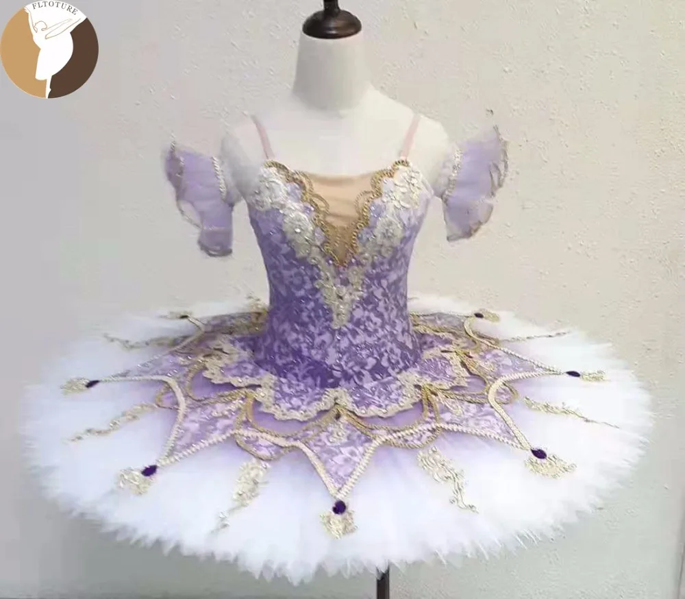 FLTOTURE сиреневая классическая балетная юбка-пачка для блинов, 10 размеров, JY2515, Профессиональный Балетный Щелкунчик на заказ
