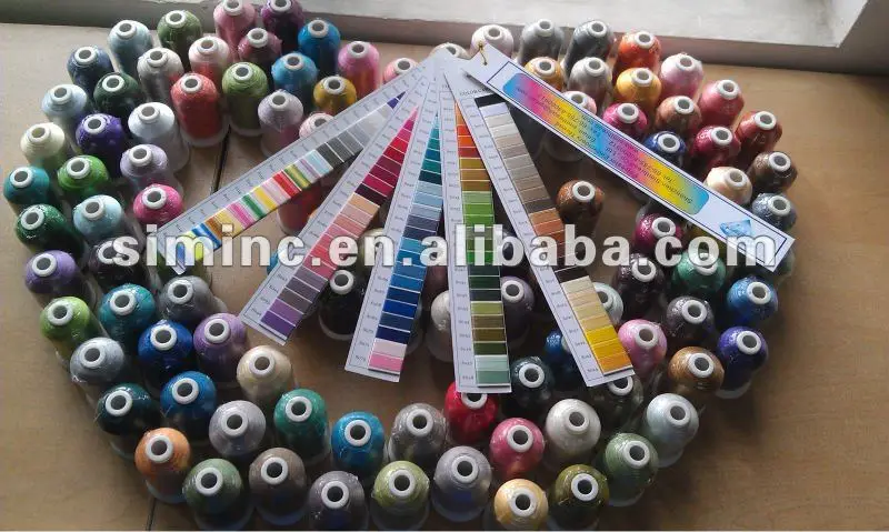 Simthread 120 шт./кор. машина для вышивки для большинства вышивальной машины с резьбой, Таблица цветов