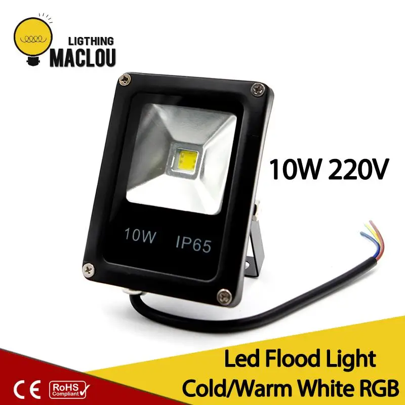 

MACLOU RGB LED Flood Light IP65 floodlight 10W 220V Waterproof LED outdoor Lighting Spotlight Street Lamp projector