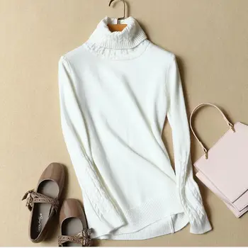 

2018 new Thick Turtleneck Warm Women Sweater Autumn Winter Knitted Femme Pull High Elasticity Soft Female Pullovers Sweater