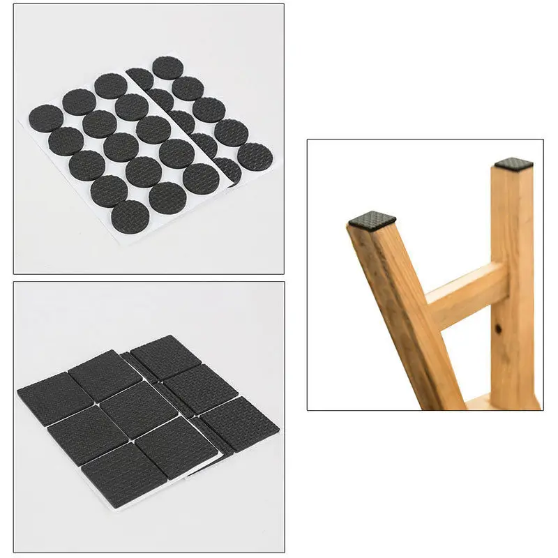 

12 pcs Square Multifunction Black Self Adhesive Furniture Leg Table Sofa Feet Floor Non-slip Mat Sticky Pad Protector 1Set