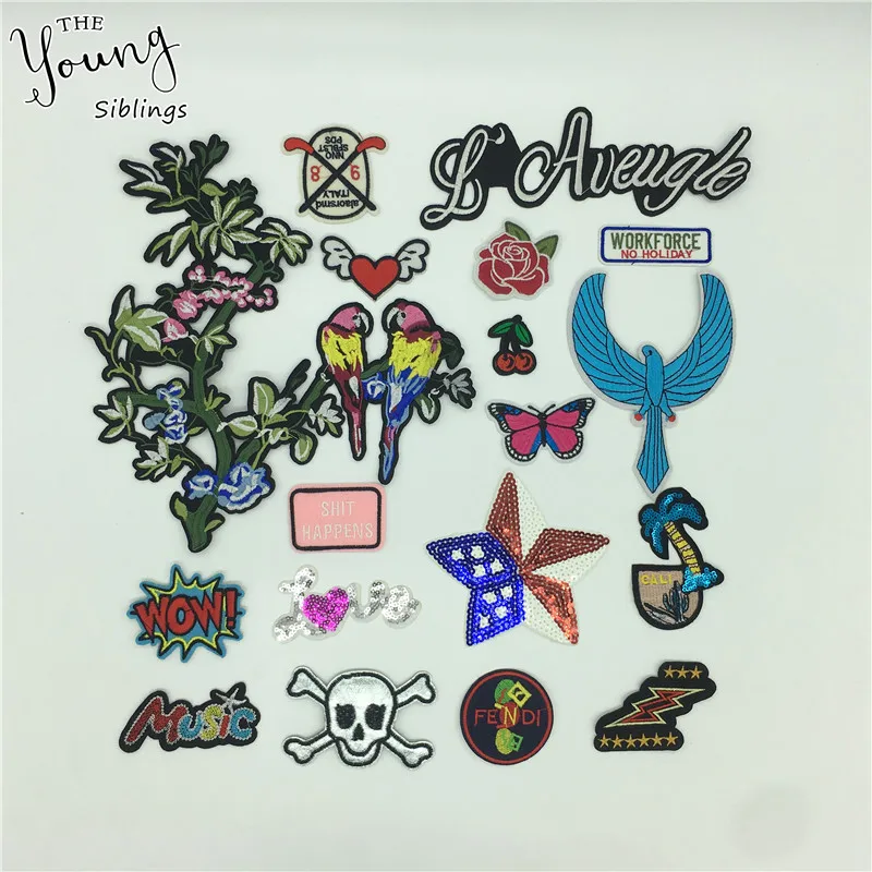 Fashion style Iron on patch Embroidery Hot melt adhesive Patch Lace DIY Decorate Badges Clothing Sewing Accessory Craft supplies | Дом и сад