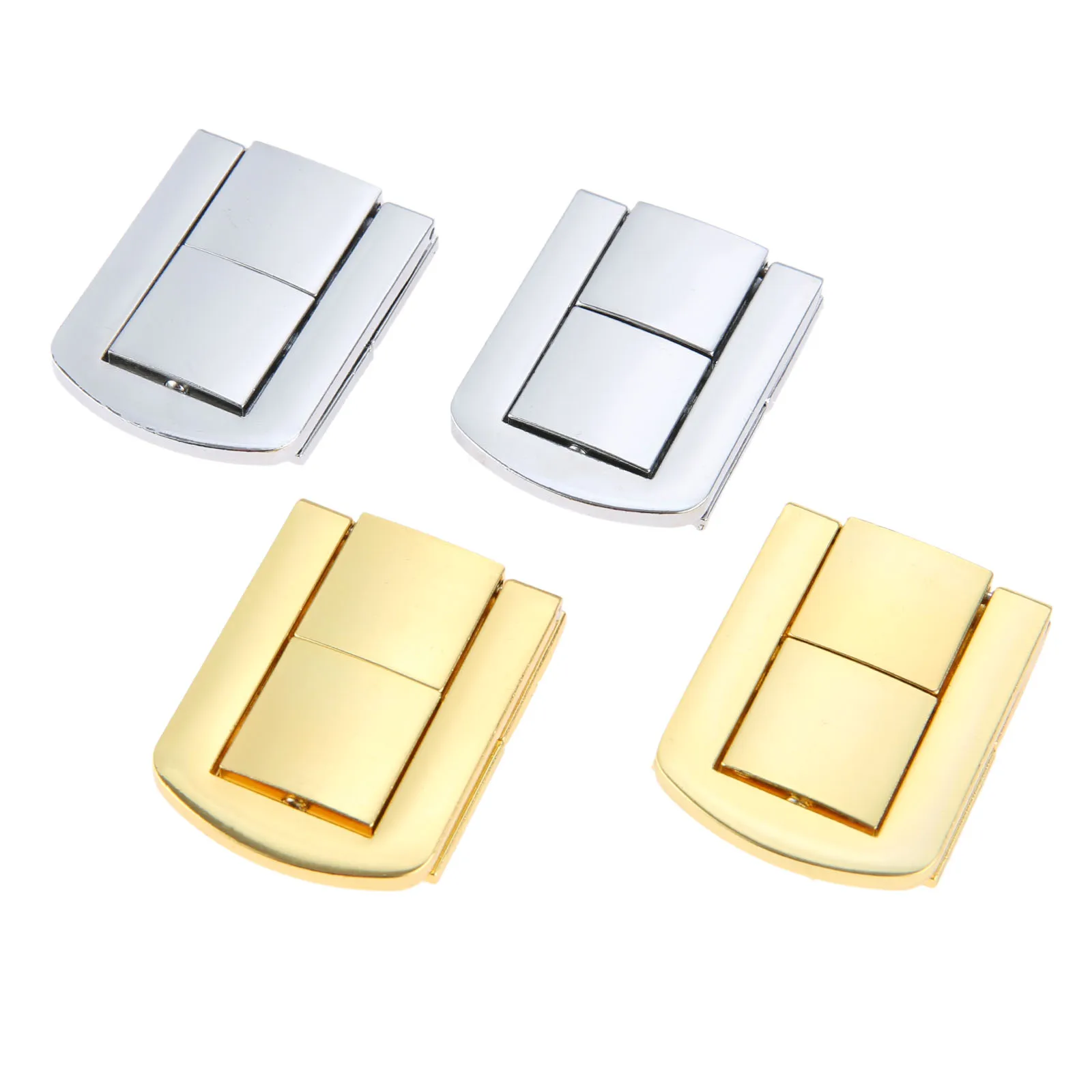 1Pc Antique Silver/Gold Lock Zinc Alloy Buckle Wooden Wine Gift Box Lock Buckle Box Latch Clasps with Screws 43x32m