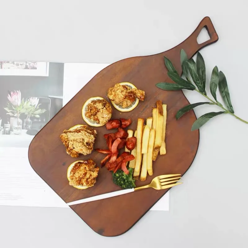HighQualityNewBlackWalnutHandmadeWoodCuttingBoardSolidWoodWholeWoodChoppingBoardBreadTrayBakingCookingTools