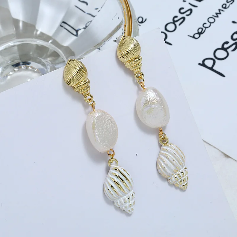 Серьги HEBEHERA богемные длинные кисточки 2019 для женщин серьги-ракушки с бусинами
