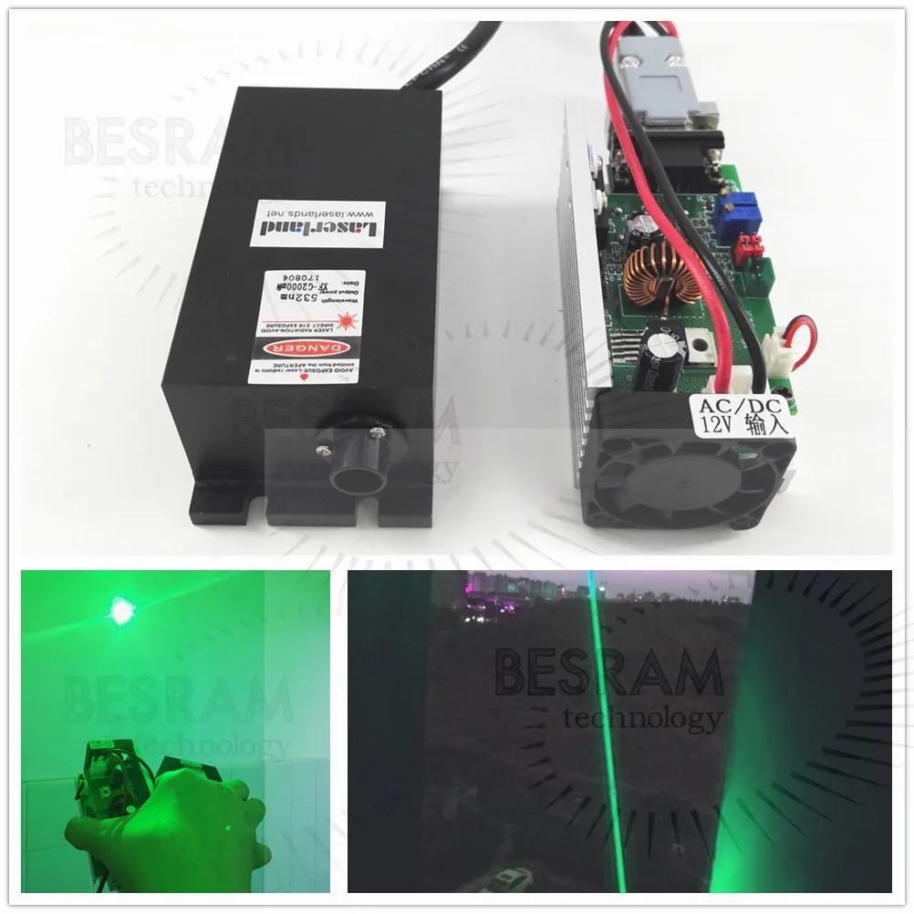 2 Вт 520nm зеленый лазерный диод модуль ttl/аналогового Освещение сцены|stage light|green laser